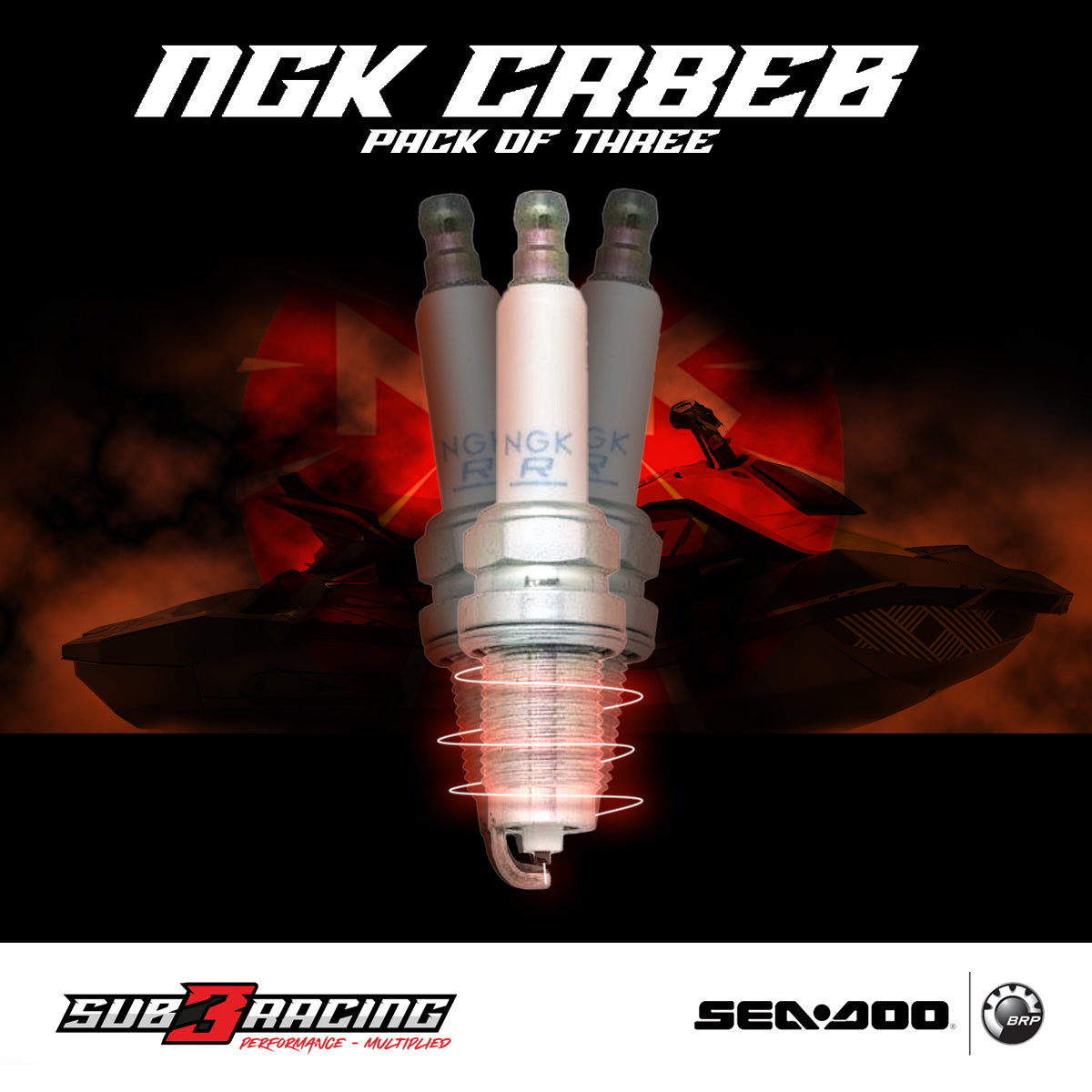 Seadoo Spark & Trixx Spark Plugs NGK CR8EB SUB3RACING