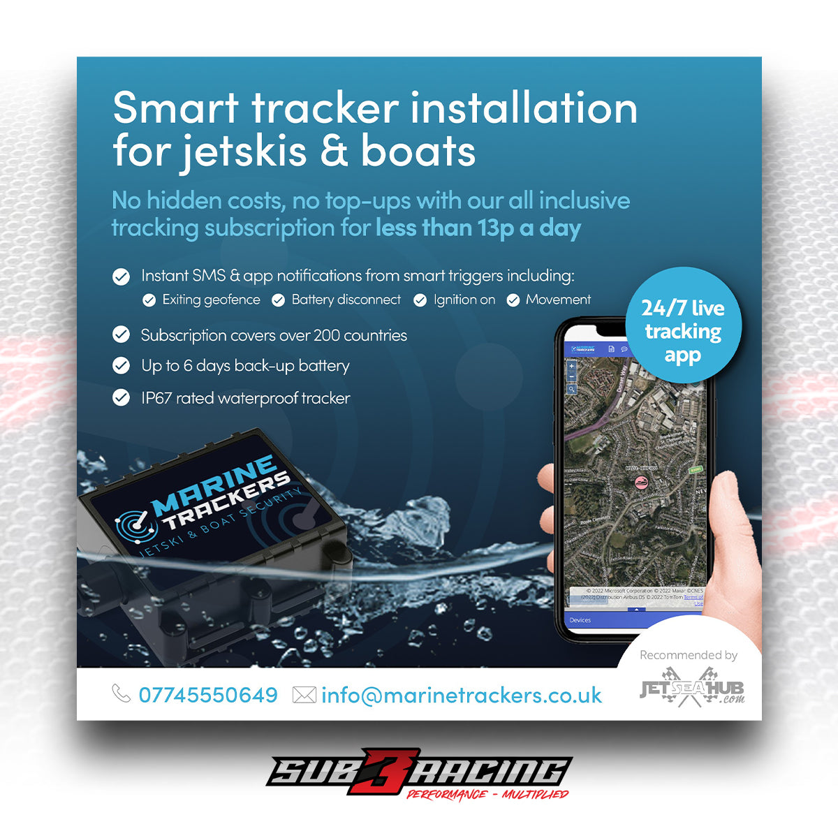 Jetski and Boat GPS Tracker From Sub3Racing and Marine Trackers